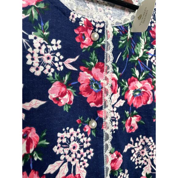 NEW DEADSTOCK GOLD LABEL Victorias Secret Sleep Dress Floral M/L 100% Cotton - Picture 5 of 9